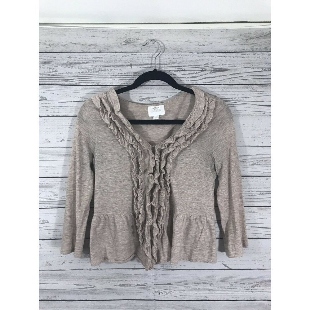 Anthropologie Deletta ruffled peplum tissue knit